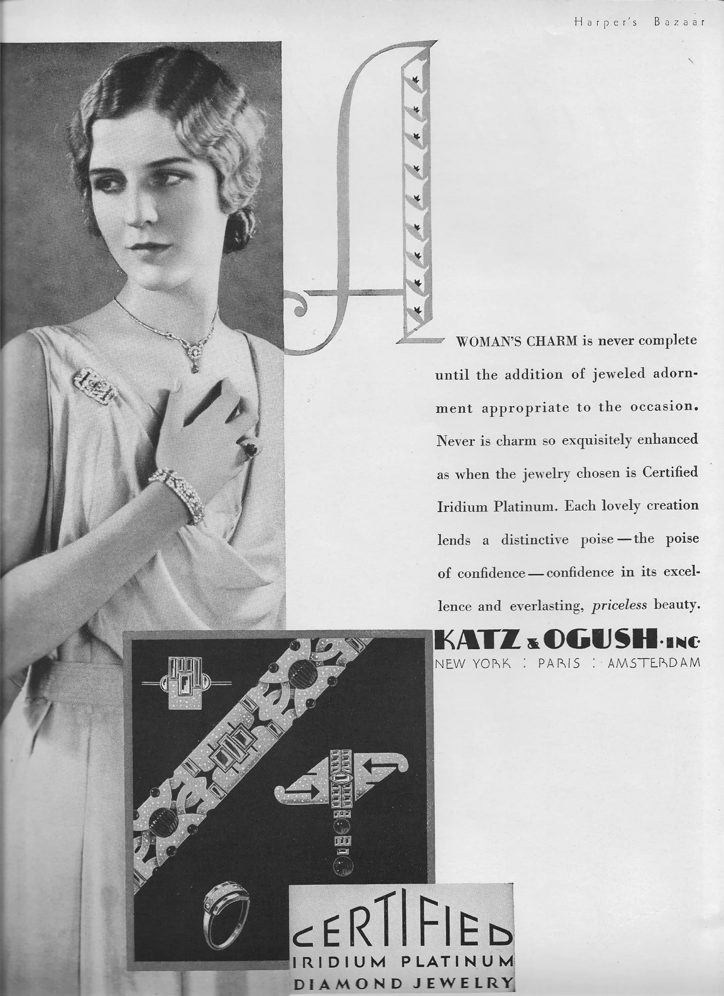 A Katz and Ogush advertisement from Harper’s Bazaar (December 1930)